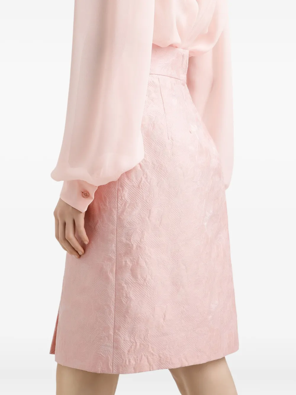 Dolce & Gabbana Rok verfraaid met knopen en jacquard Roze