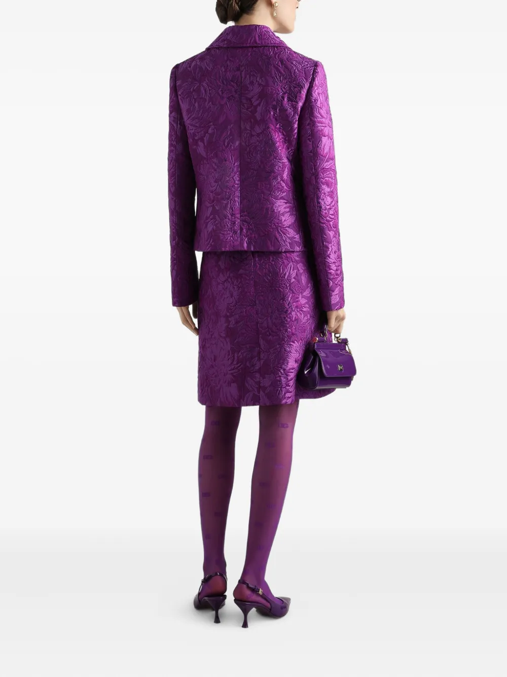 Dolce & Gabbana Jacquard Mini Skirt In Purple