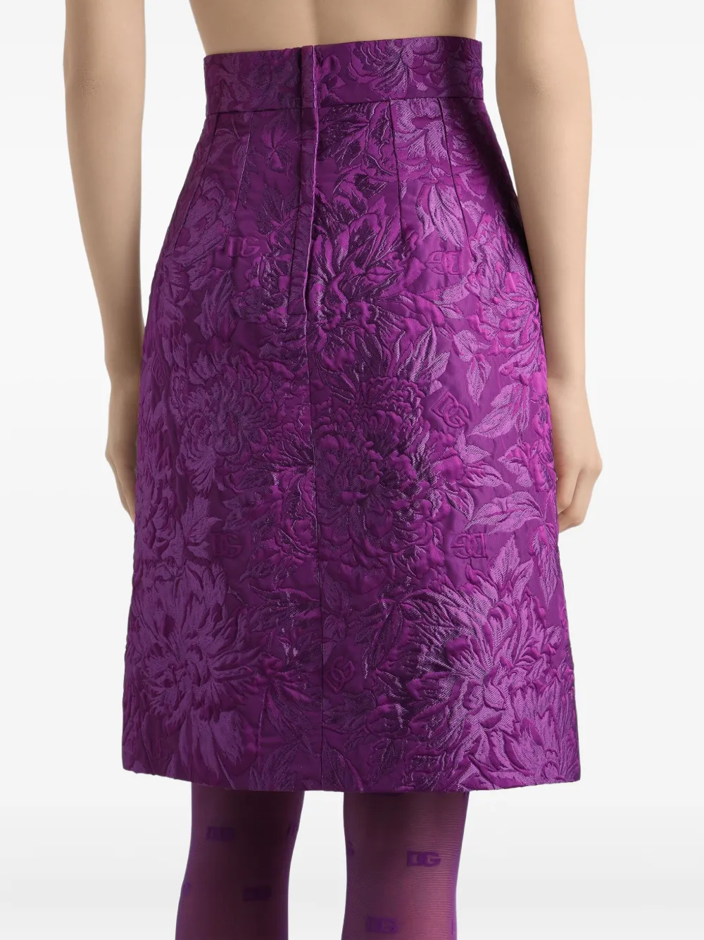 Dolce & Gabbana Jacquard Mini Skirt In Purple