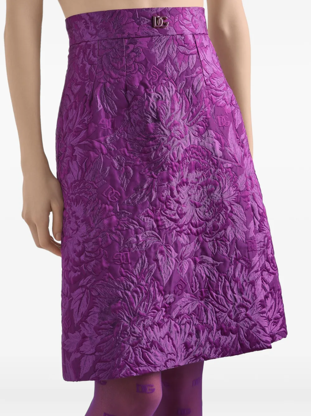 Dolce & Gabbana Jacquard Mini Skirt In Purple