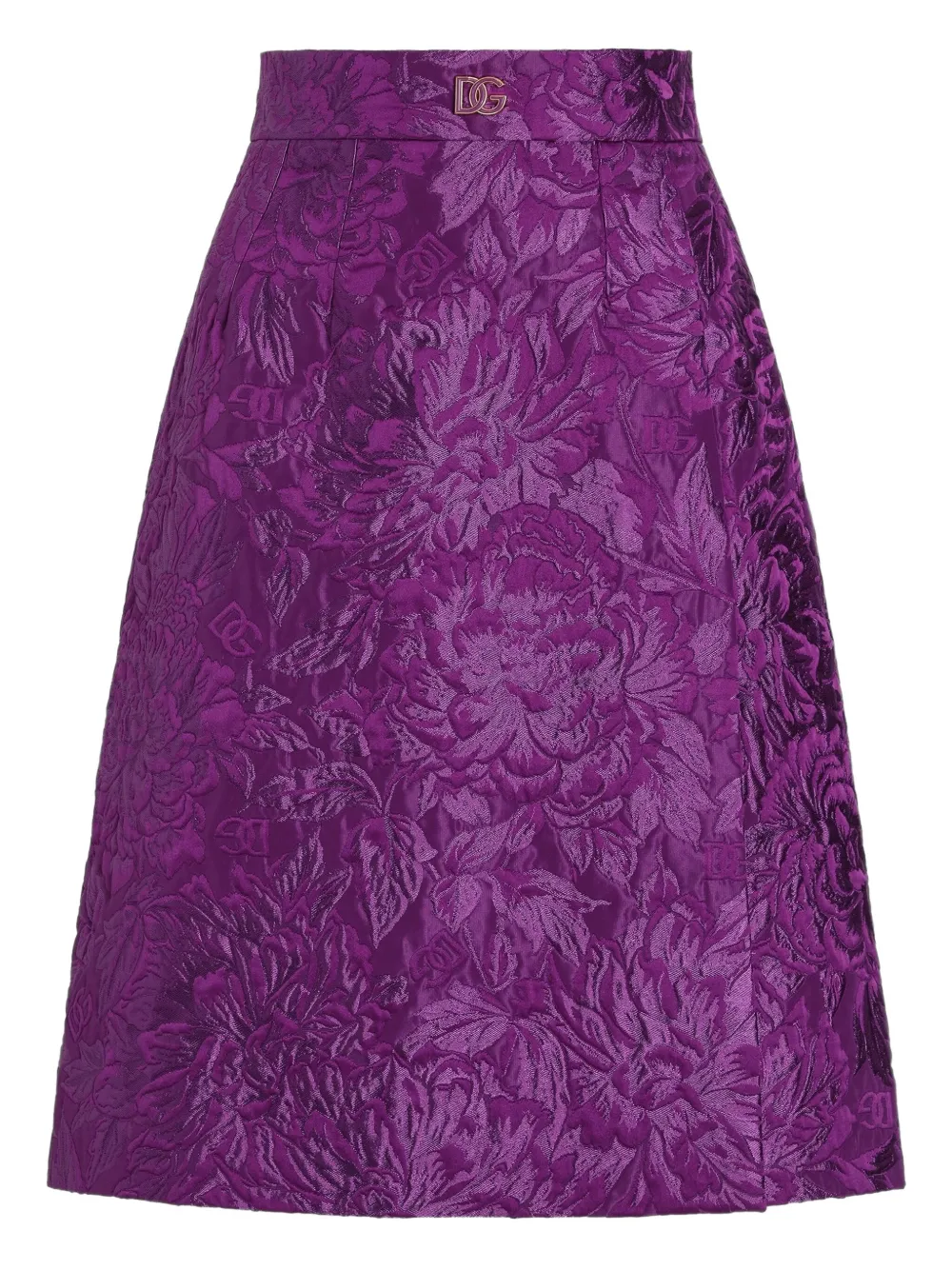 Dolce & Gabbana Jacquard Mini Skirt In Purple