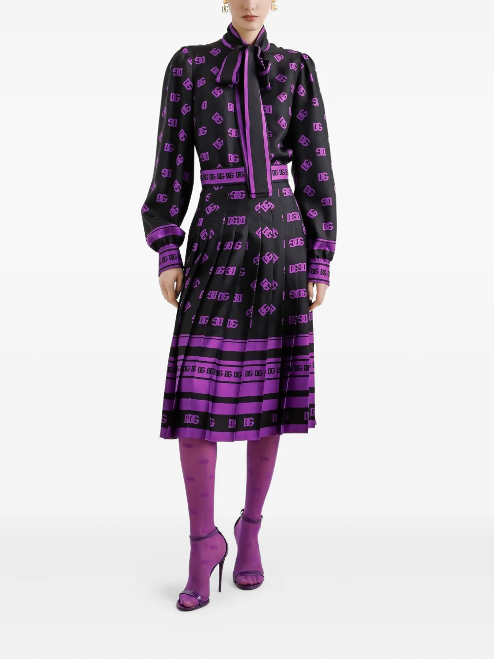 Dolce & Gabbana Midi-plooirok Zwart