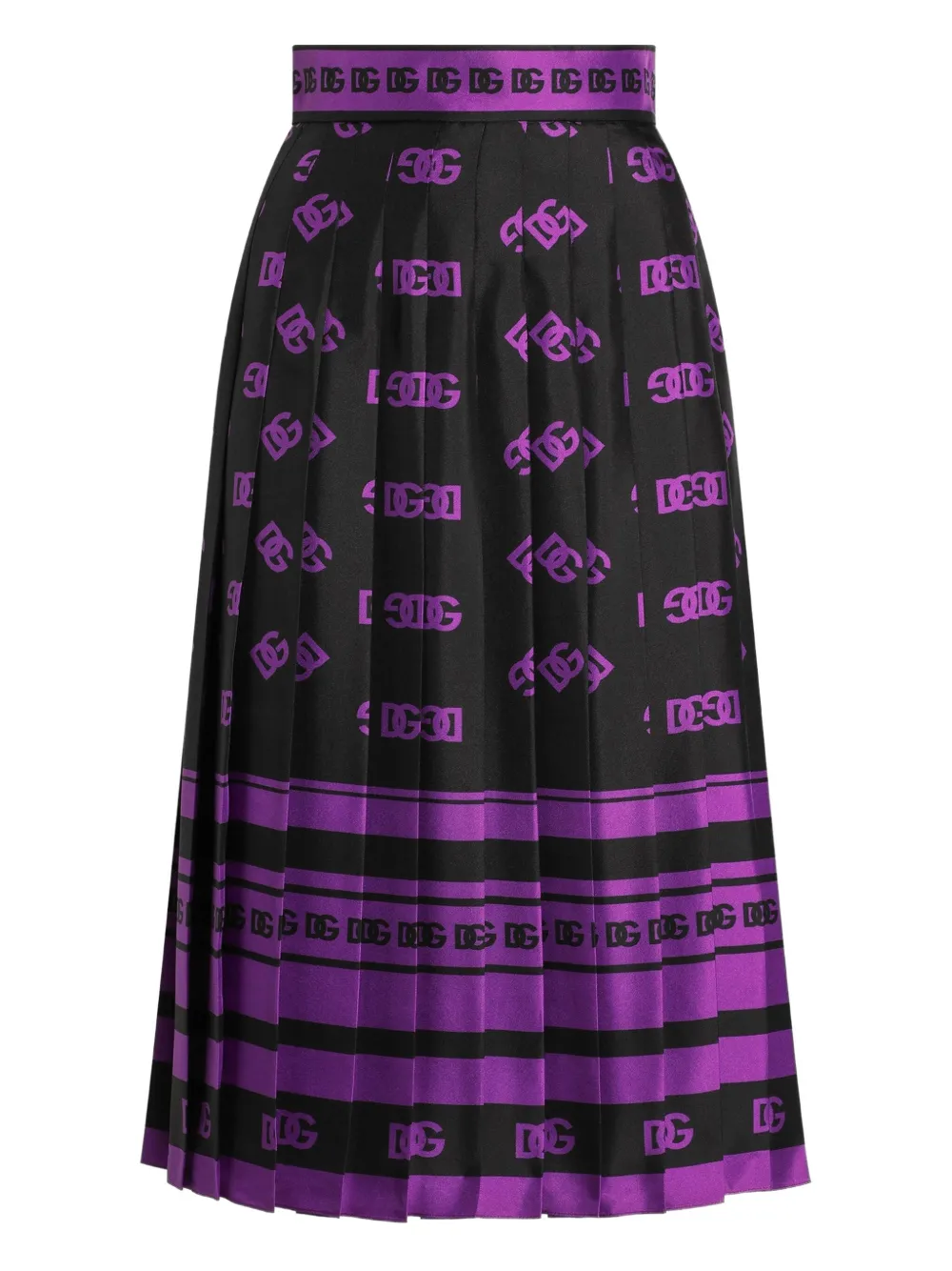 Dolce & Gabbana Pleated Midi Skirt In Black