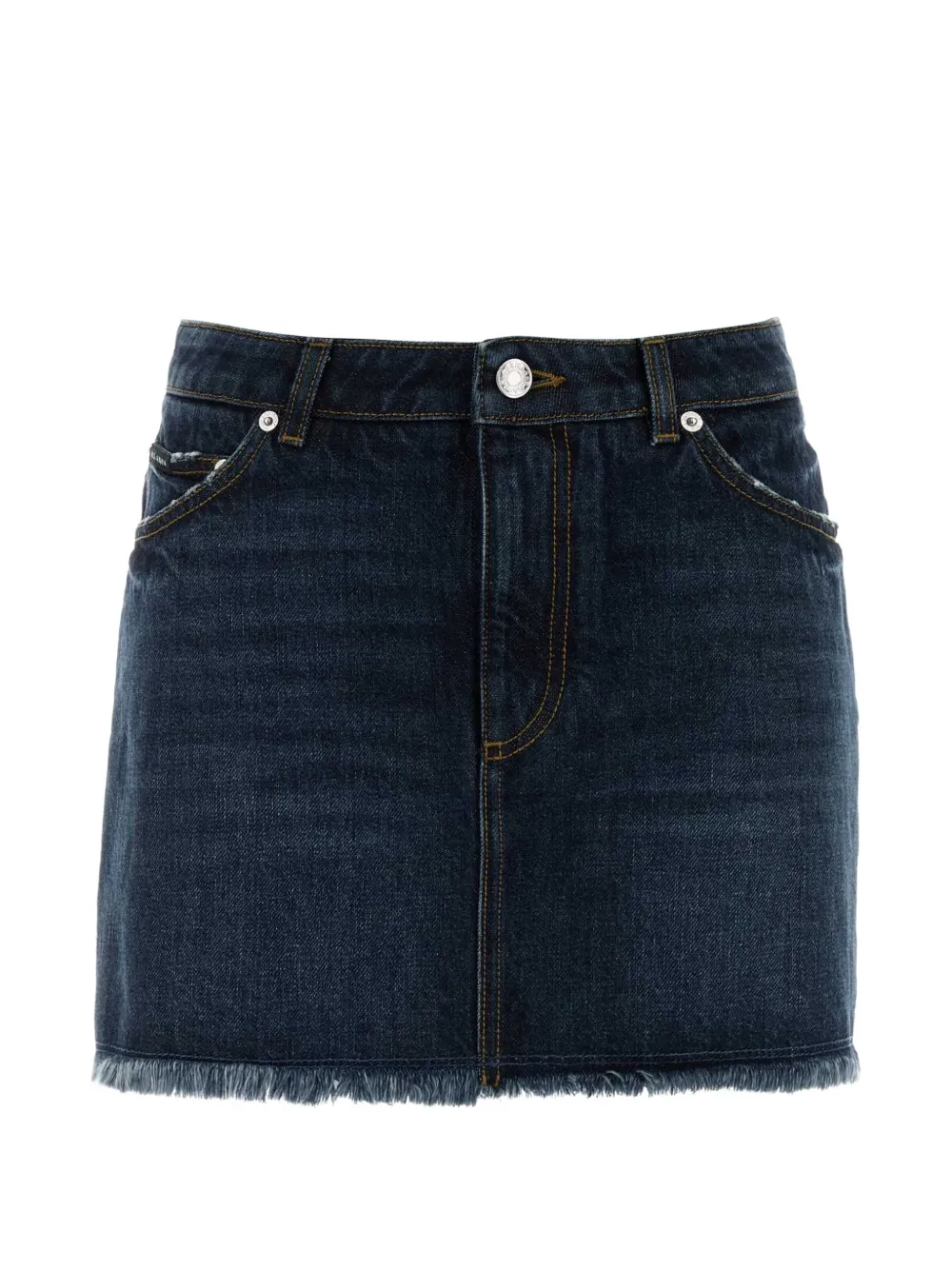 Dolce & Gabbana Minigonna denim con frange - Blu