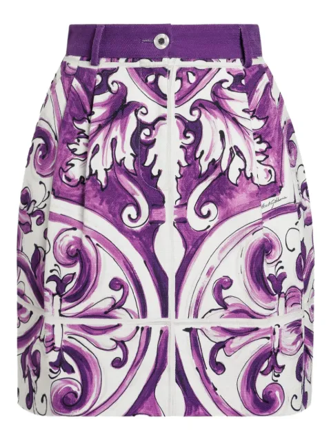 Dolce & Gabbana graphic-print mini skirt 