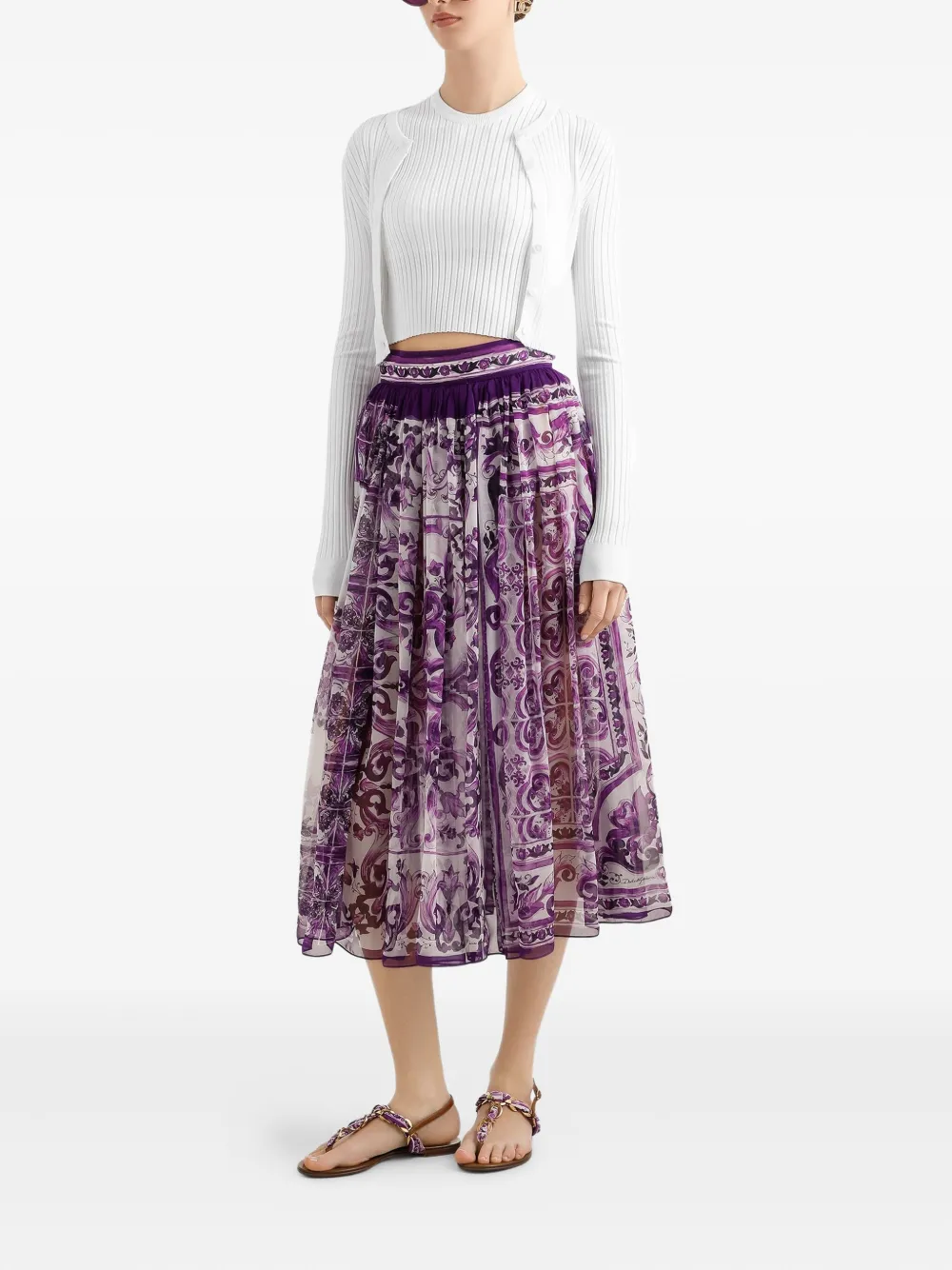 Dolce & Gabbana Zijden midi-rok - Paars
