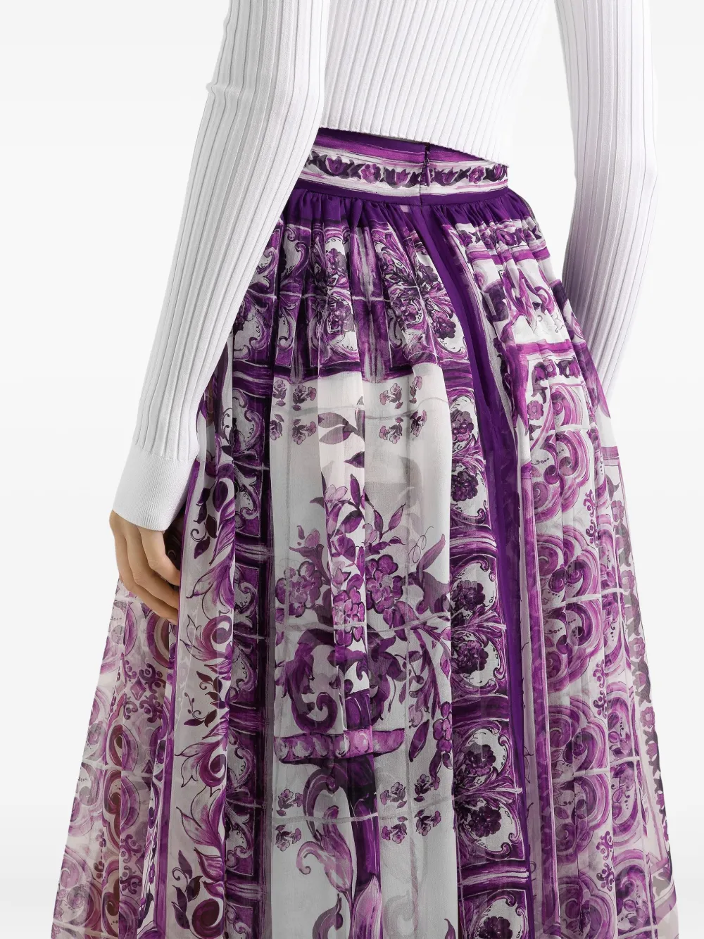 Dolce & Gabbana Zijden midi-rok Paars