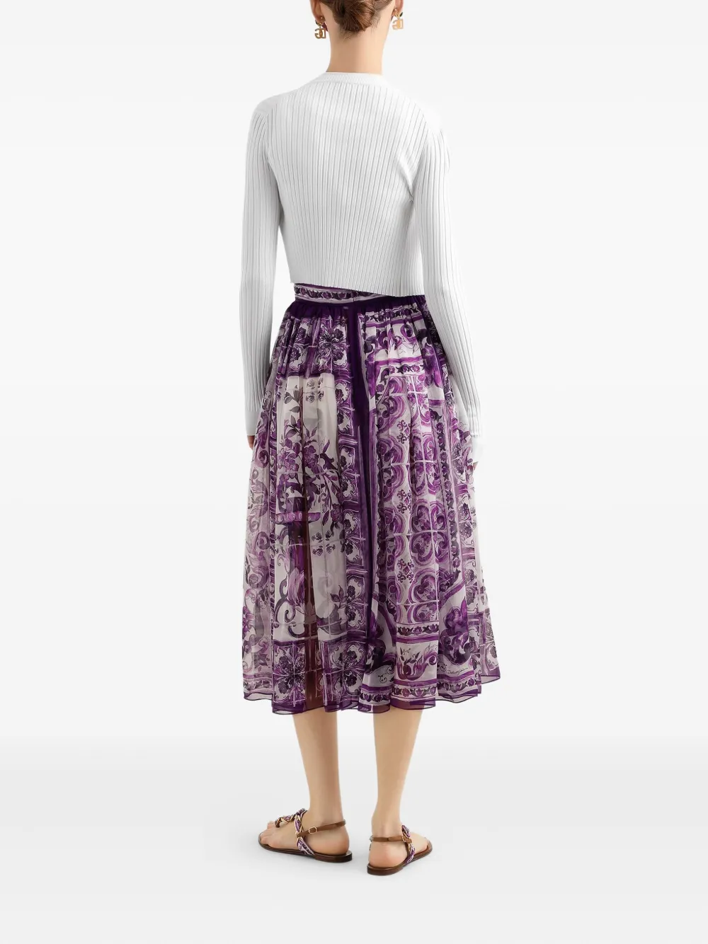 Dolce & Gabbana Zijden midi-rok Paars
