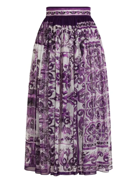 Dolce & Gabbana falda midi de seda
