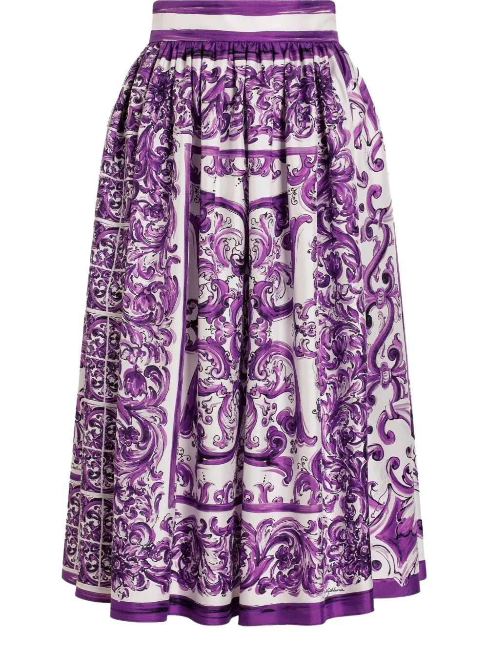 Dolce & Gabbana Zijden midi-rok Wit