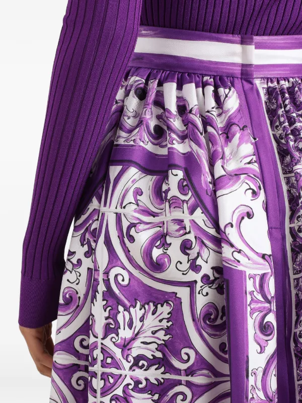 Dolce & Gabbana Silk Midi Skirt | White | FARFETCH