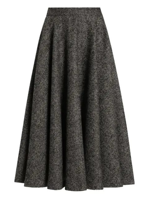 Dolce & Gabbana herringbone flared midi skirt
