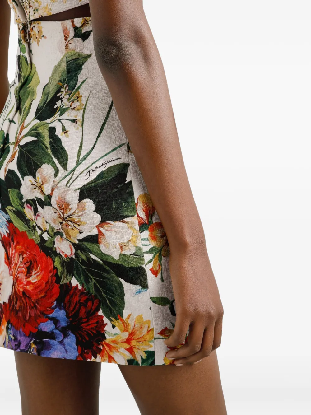 Dolce & Gabbana Mini-jurk met bloemenprint Wit