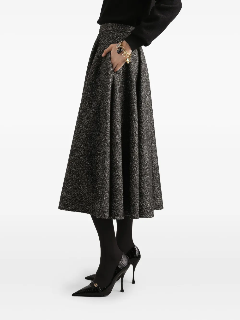 Dolce & Gabbana Flared midi-rok Zwart