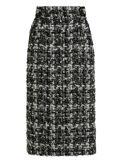 Dolce & Gabbana tweed checked midi skirt