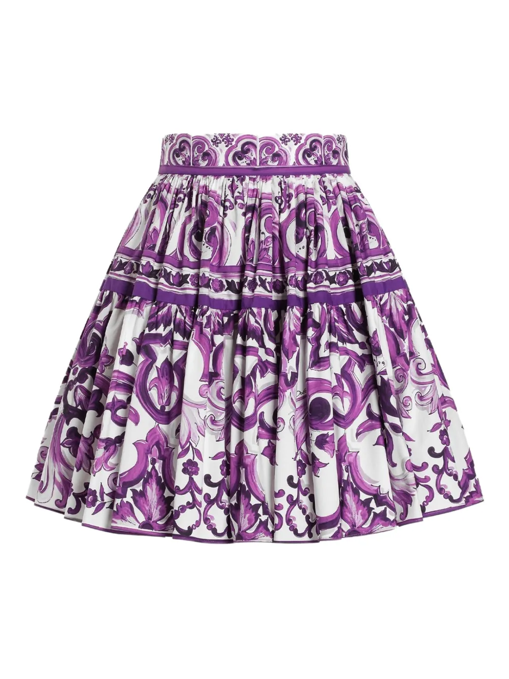 Dolce & Gabbana Mini-rok met Majolica-print Paars