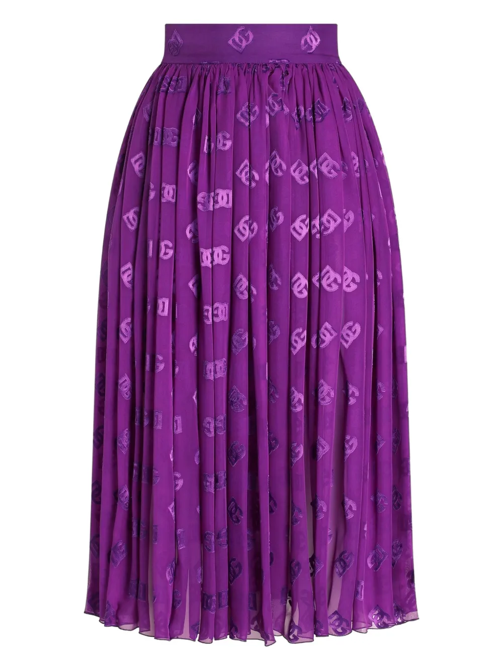 Dolce & Gabbana Midi-rok met logoprint Paars