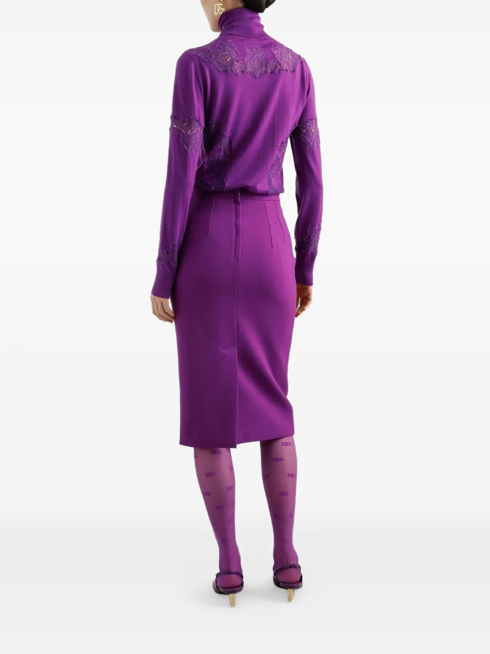 Dolce & Gabbana Wollen midi-rok Paars