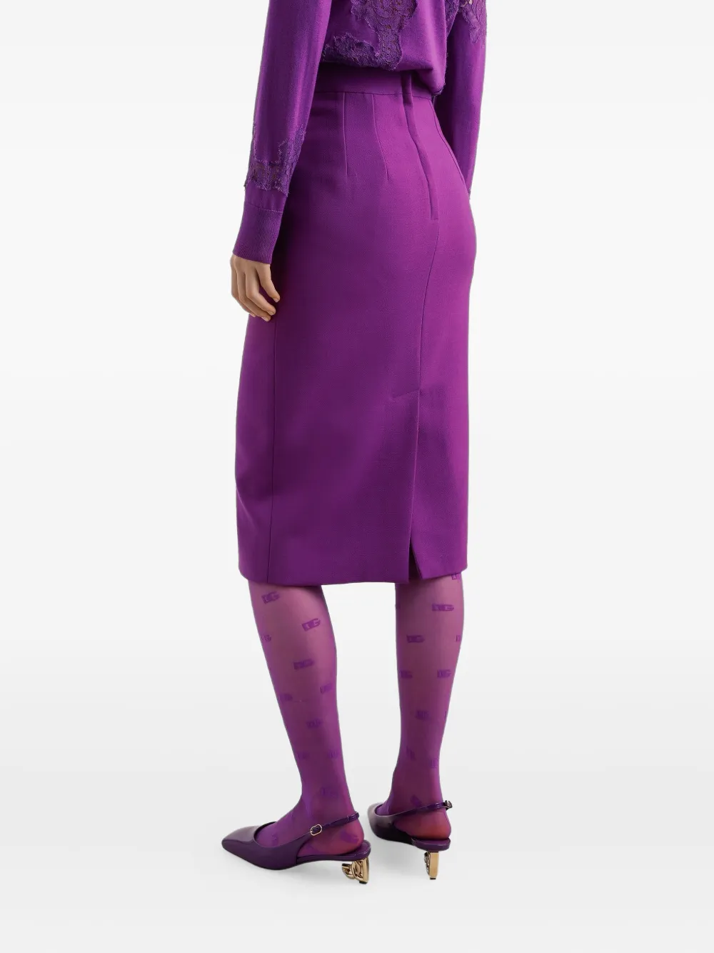 Dolce & Gabbana Wollen midi-rok Paars