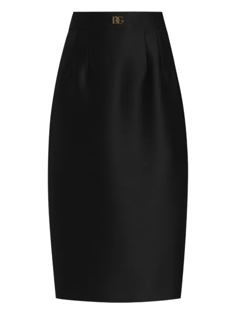 Dolce & Gabbana logo-plaque pencil midi skirt