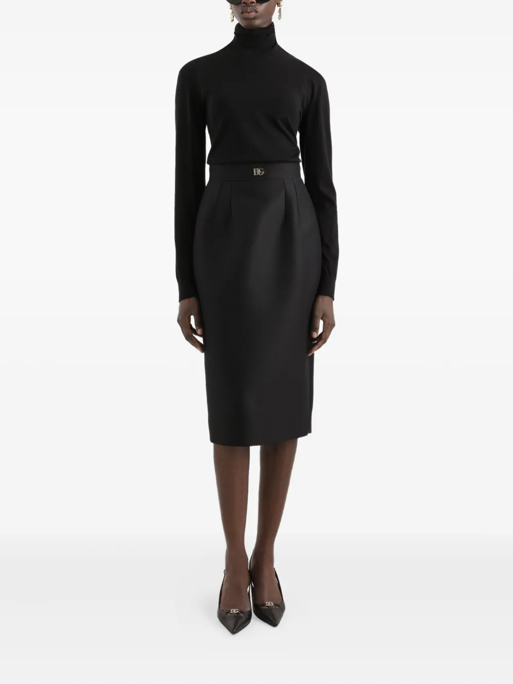 Dolce & Gabbana logo-plaque pencil midi skirt | Pencil Skirts | Image 2
