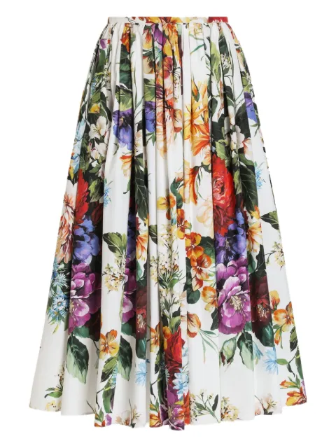 Dolce & Gabbana jupe en coton à coupe mi-longue