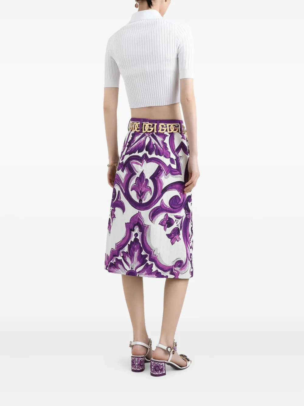Dolce & Gabbana Midi-rok met print Wit