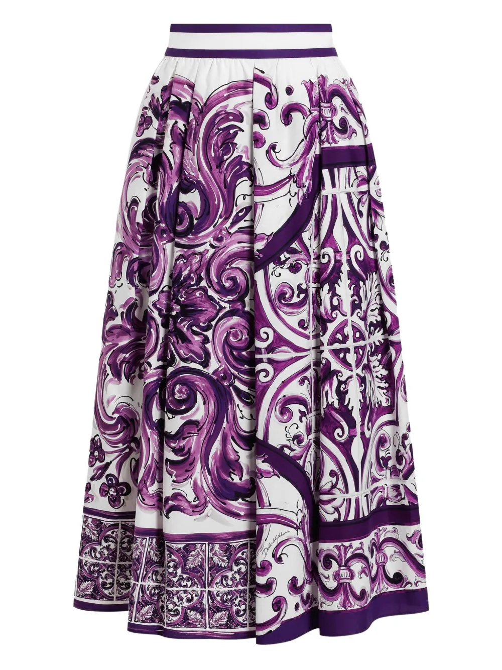 Dolce & Gabbana falda midi con estampado Mayólica | blanco | Image 1