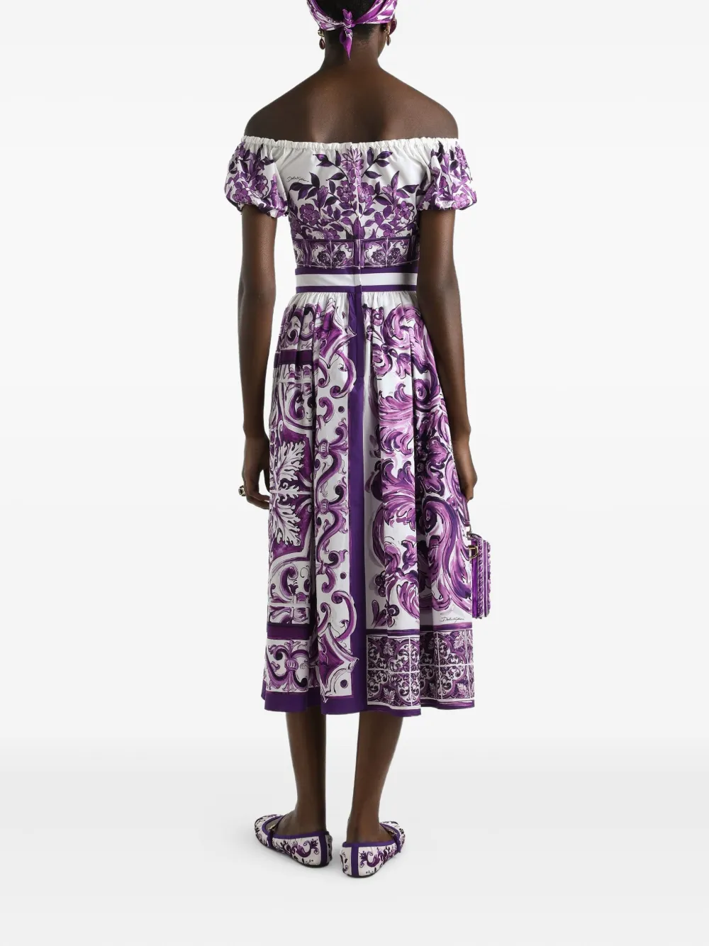 Shop Dolce & Gabbana Majolica-print Midi Skirt