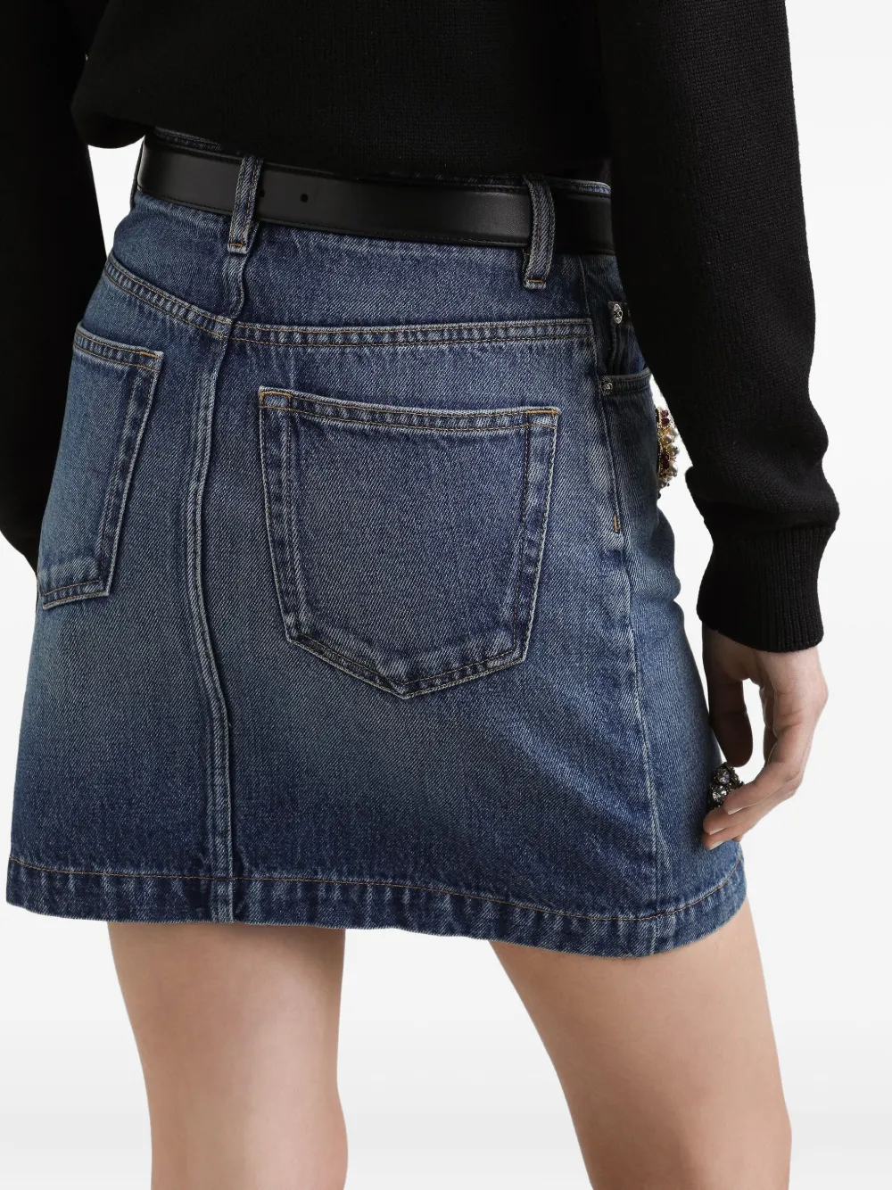 Dolce & Gabbana Denim midi-rok Blauw