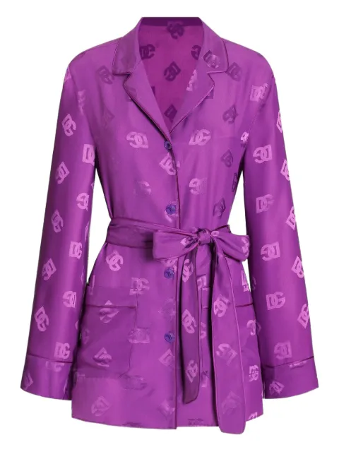 Dolce & Gabbana logo-jacquard belted shirt