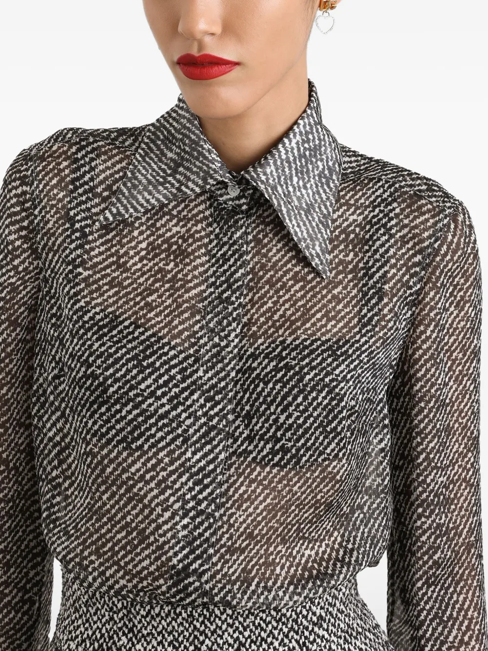 Dolce & Gabbana Diagonal-stripe Shirt In Gray