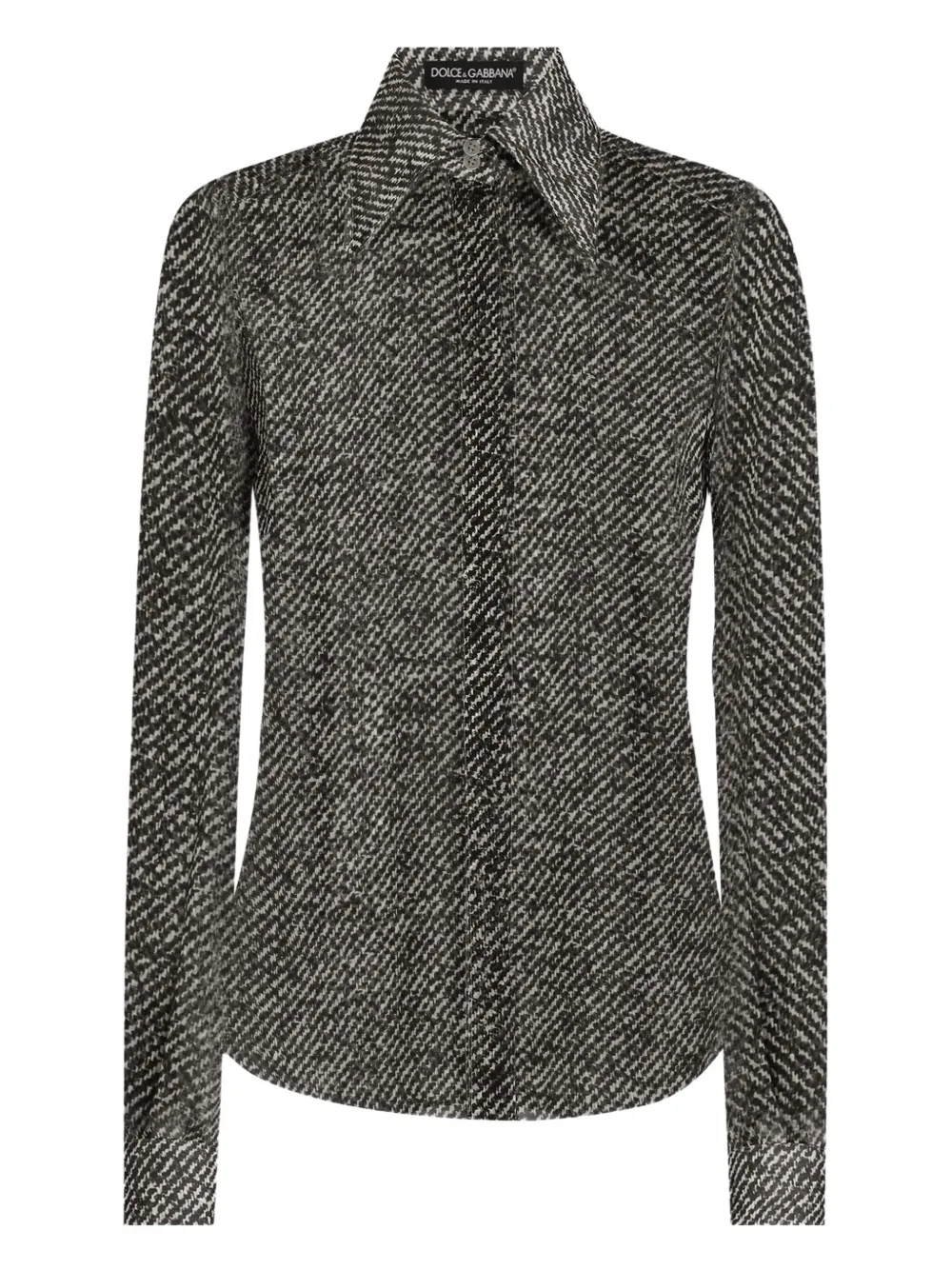 Dolce & Gabbana Diagonal-stripe Shirt In Gray