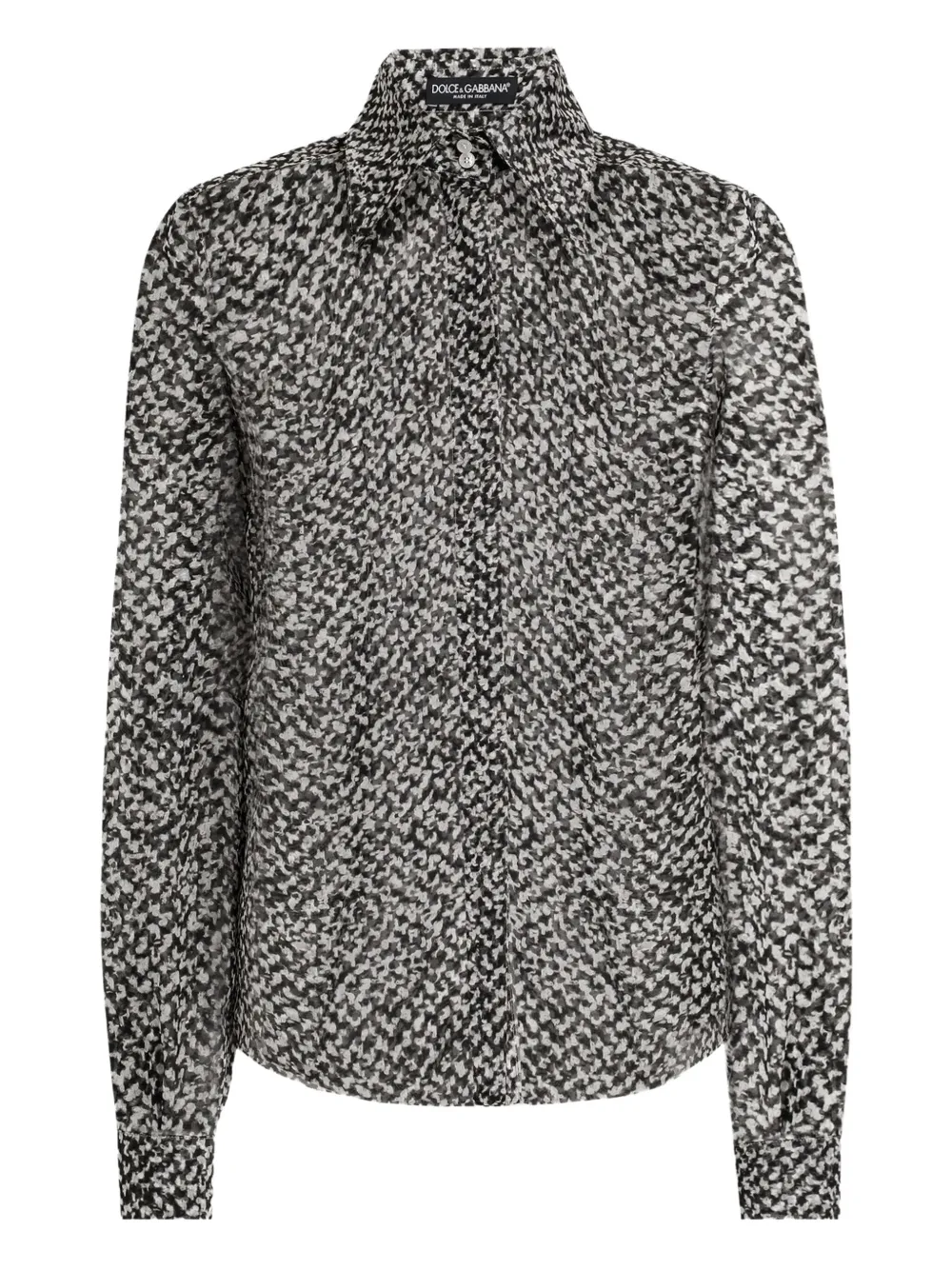 Dolce & Gabbana pleated-collar print shirt | Black | Image 1