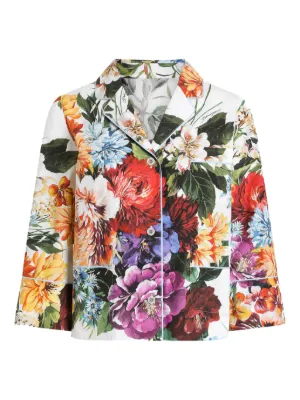 Dolce & Gabbana フラワーブーケプリント シルクバニティシャツ