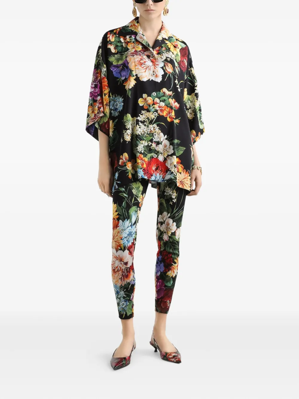 Dolce & Gabbana Blouse met bloemenprint - Zwart