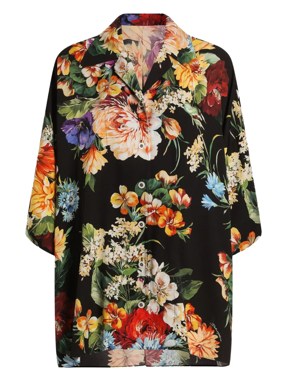 Dolce & Gabbana Blouse met bloemenprint Zwart