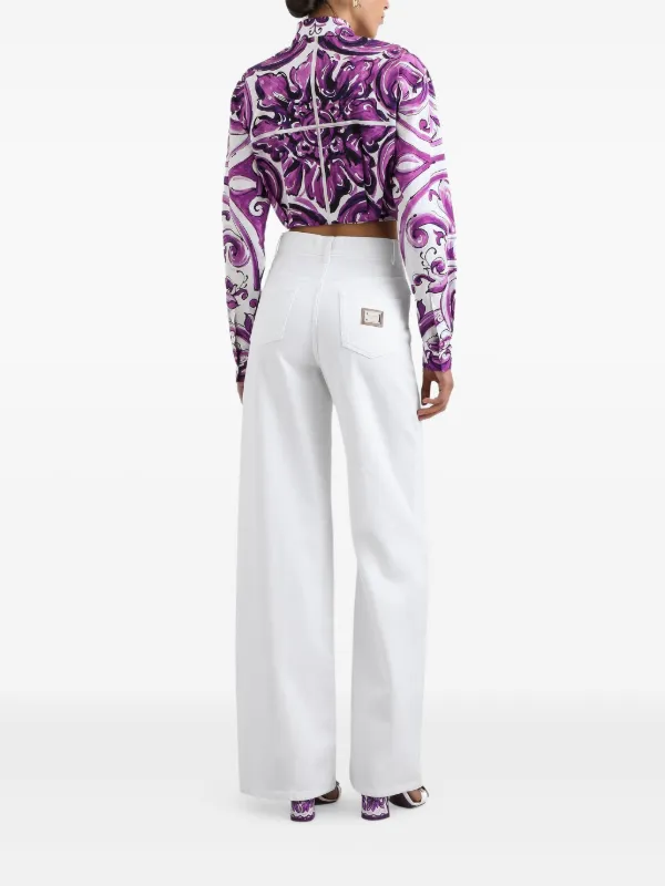 Dolce & Gabbana Majolica-print Cotton Shirt | Purple | FARFETCH