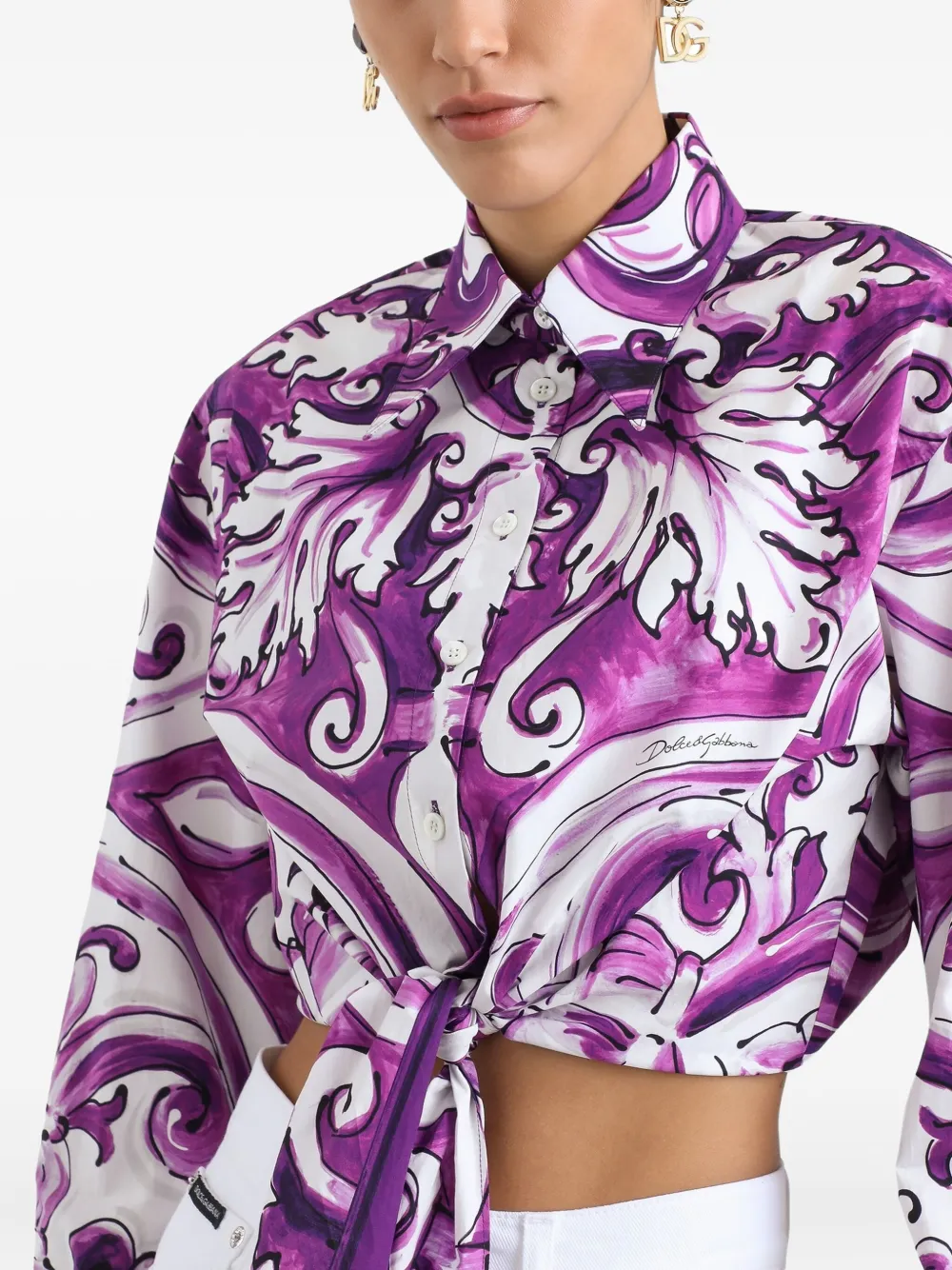 Dolce & Gabbana Blouse met print Paars