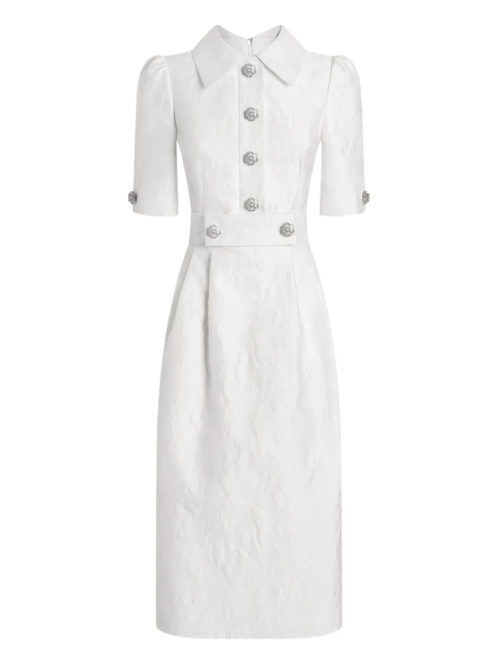Dolce & Gabbana button-embellished midi dress Wit