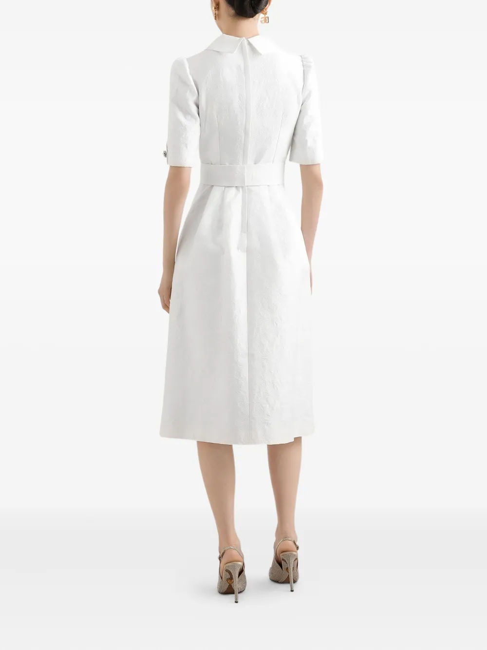 Dolce & Gabbana Midi-jurk verfraaid met knoop Wit