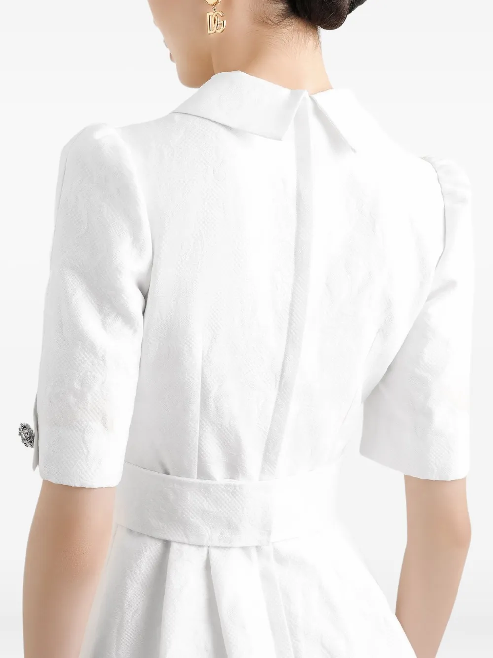 Dolce & Gabbana Midi-jurk verfraaid met knoop Wit