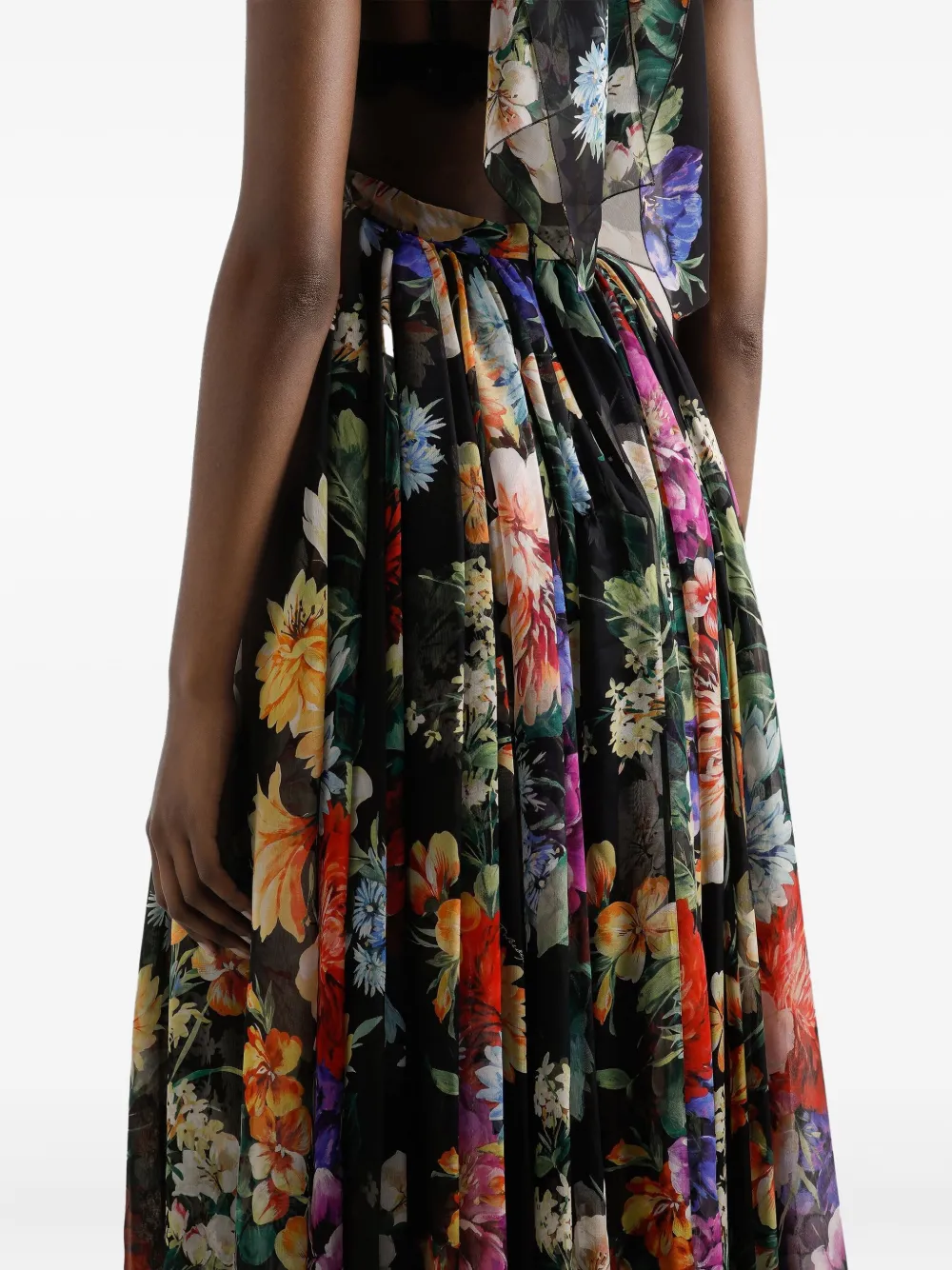 Dolce & Gabbana Maxi-jurk met bloemenprint Zwart