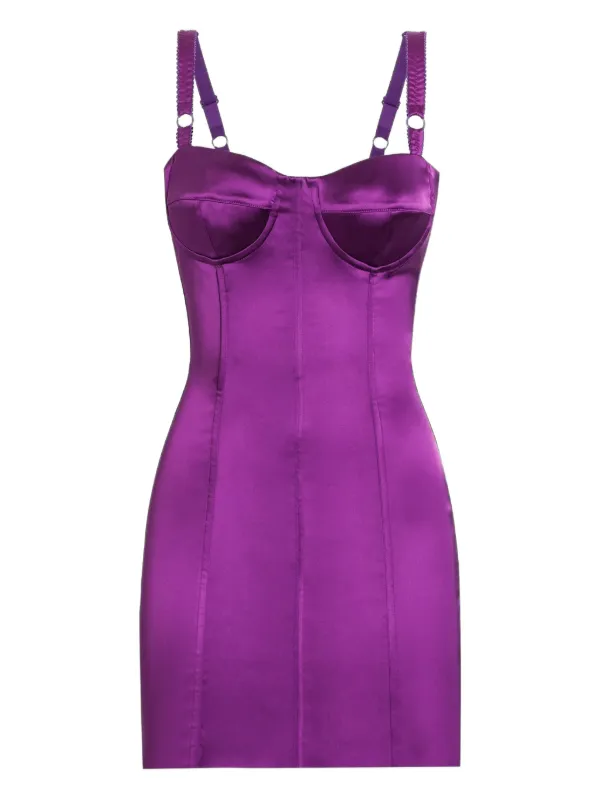 open lace back dress Girls Night Out Satin Mini Dress- Magenta main image 0
