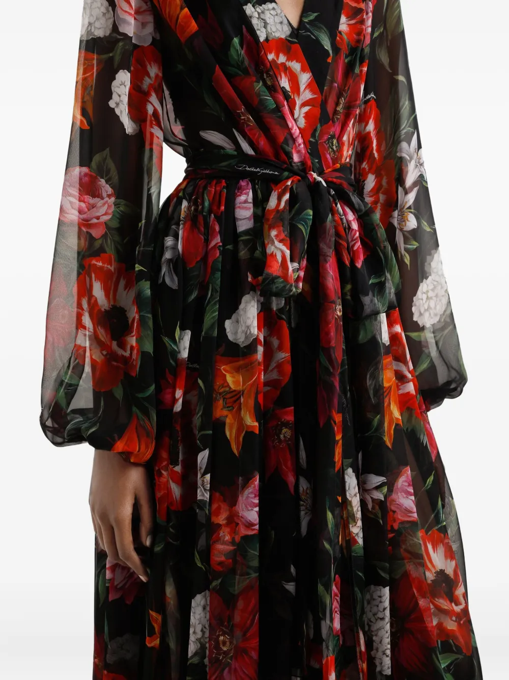 Dolce & Gabbana Zijden midi-jurk Zwart