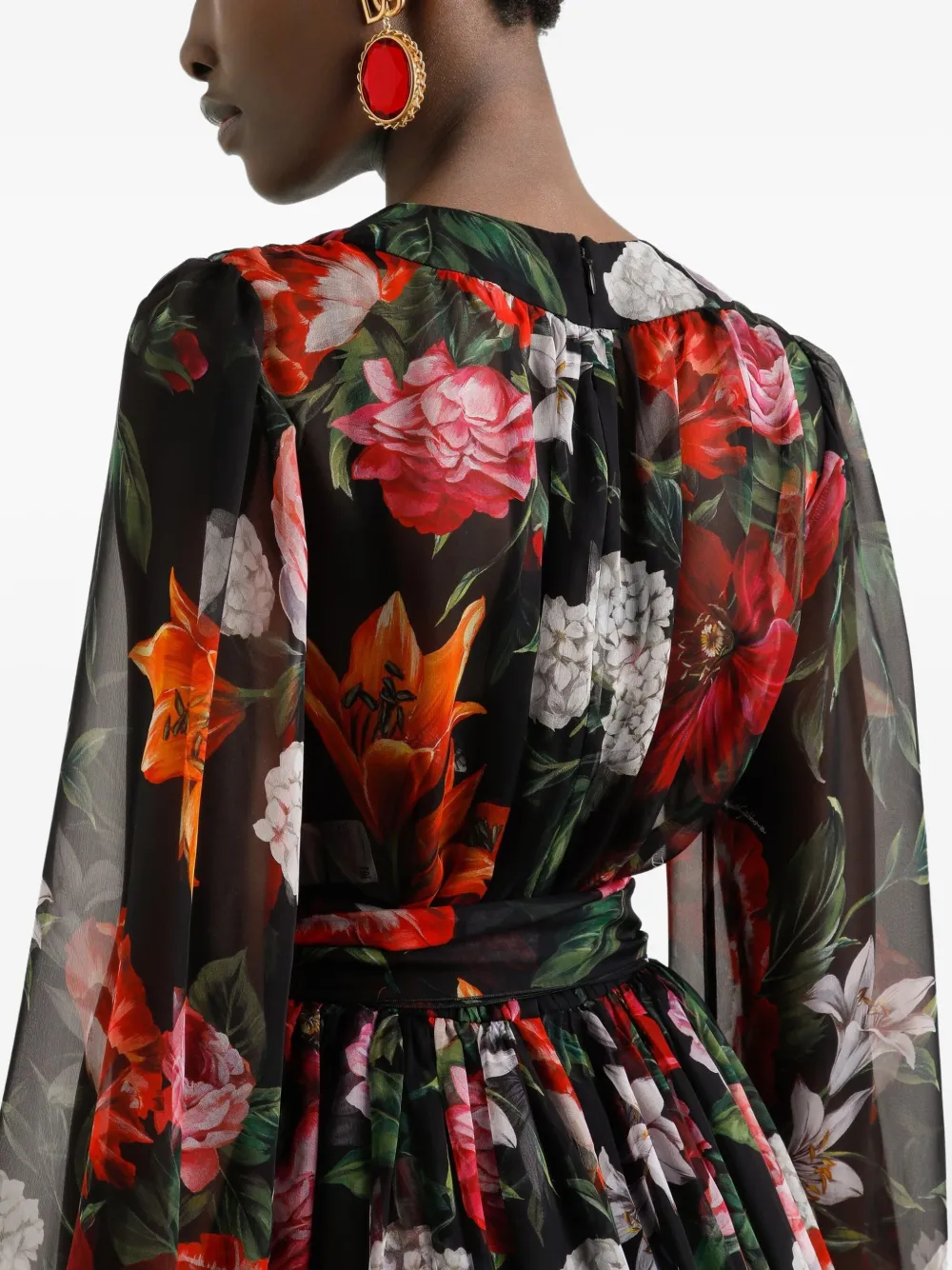 Dolce & Gabbana Zijden midi-jurk Zwart
