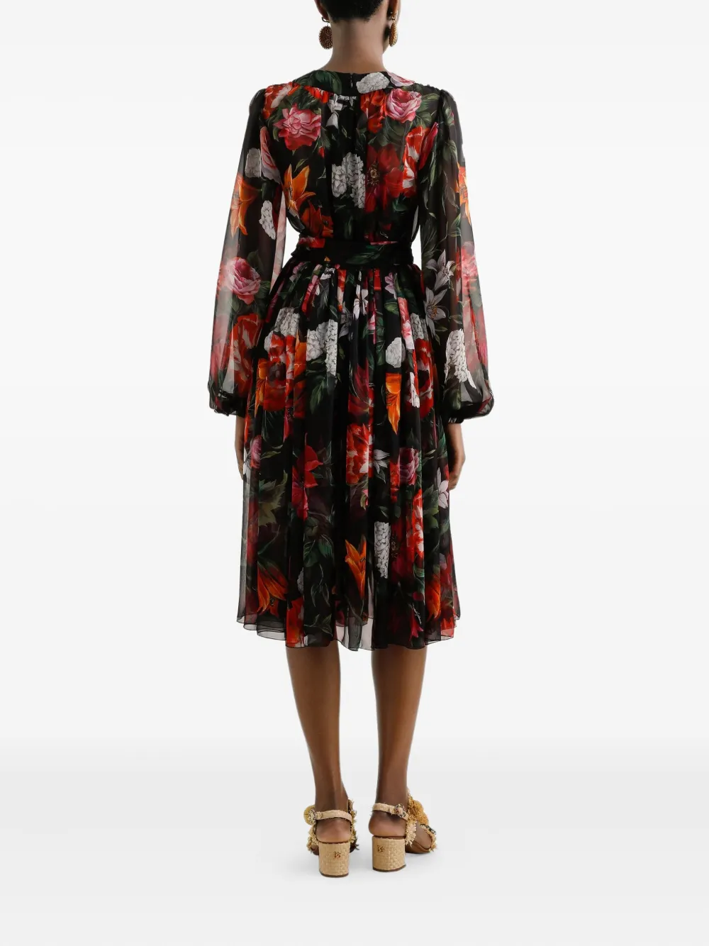Dolce & Gabbana Zijden midi-jurk Zwart