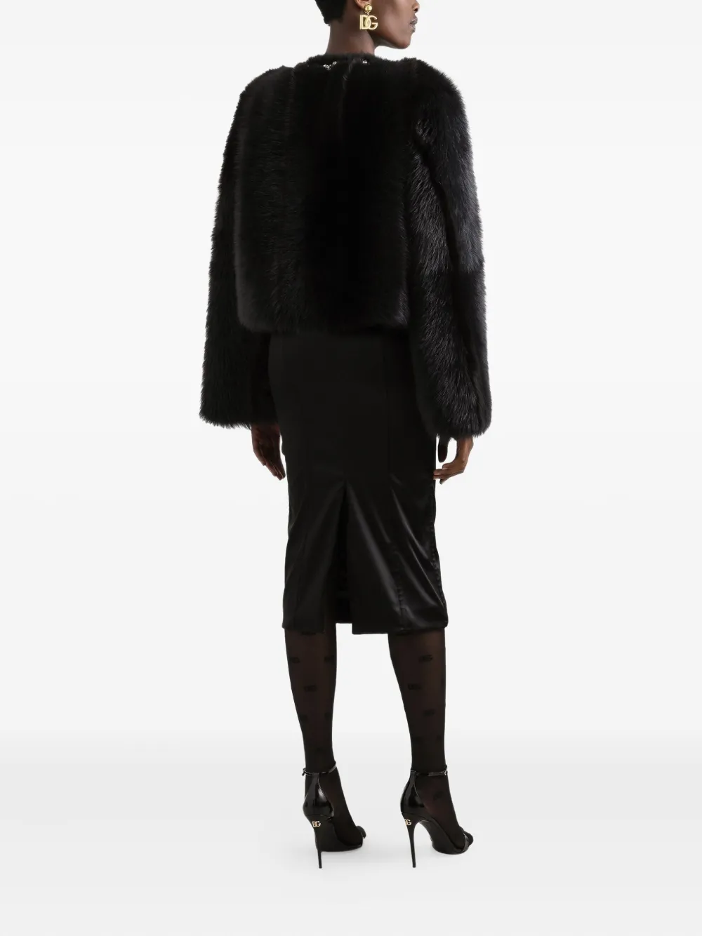 Dolce & Gabbana Satijnen midi-jurk Zwart