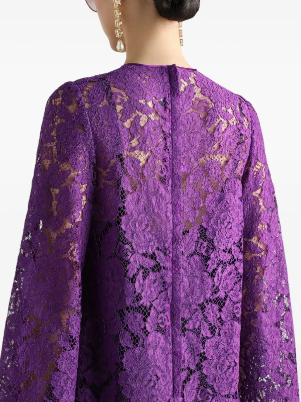 dolce and gabbana purple lace dress Dolce & Gabbana Cordonetto Lace Short Dress