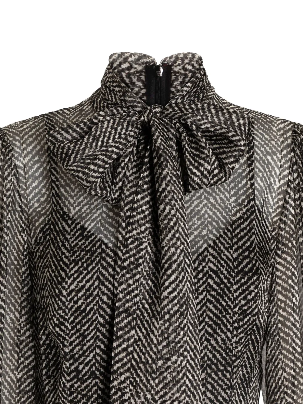 Dolce & Gabbana Jurk met chevron streep Zwart